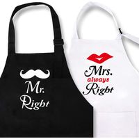 KMCH Mr and Mrs Couples Kitchen Apron Mr. Right and Mrs. Always Right