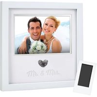 Pearhead Heart Thumbprint Keepsake Photo Frame and Ink Kit, Wedding Registry, Wedding Gift, White