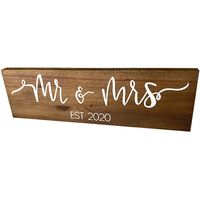 Craftwize Mr & Mrs Sign - Brown(Gift Box Included), 2020 Large
