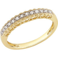 Miabella Diamond-Accent 10kt Yellow Gold Semi-Eternity Anniversary Ring