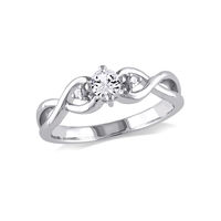 1/3 Carat T.G.W. Created White Sapphire and Diamond-Accent Sterling Silver Infinity Promise Ring