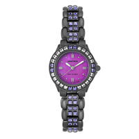 Armitron Women's Swarovski Crystal Accented Watch, Gunmetal/Purple