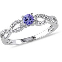 1/6 Carat T.G.W. Tanzanite and Diamond Accent Sterling Silver Promise Ring