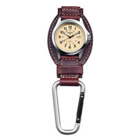 Classic Genuine Brown Leather Clip Watch