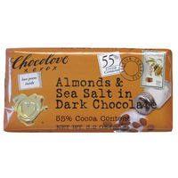 55% Dark Chocolate with Almonds & Sea Salt Bar 3.2oz: 12 Count