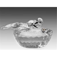 Asfour Crystal 611-35 2.3 L x 2.63 H in. Crystal Sparrows Eating Birds Figurines