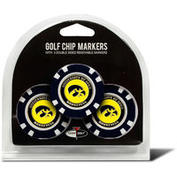 Team Golf NCAA Iowa 3 Pack Golf Chip Ball Markers