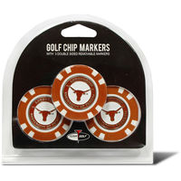 Team Golf NCAA Texas 3 Pack Golf Chip Ball Markers