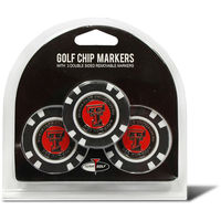 Team Golf NCAA Texas Tech 3 Pack Golf Chip Ball Markers