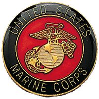 US MARINE CORPS Pin-On Insignia with USMC Emblem