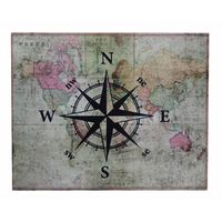 Cheungs 'Map with Compass' Print on Wood
