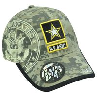 US ARMY STRONG LICENSED SEAL MILITARY CAMO BLK HAT CAP