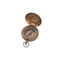 Antique Brass Scout's Push Button Compass 2