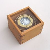 India Overseas Trading BR48402A - Gimbal Compass Wood / Glass Box