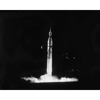 Rocket carrying Explorer Satellite taking off US Army Jupiter C Rocket Cape Canaveral Florida USA Canvas Art -  (18 x 24)