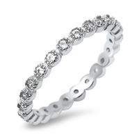 Women's Eternity Band Clear CZ Promise Ring New .925 Sterling Silver Size 10
