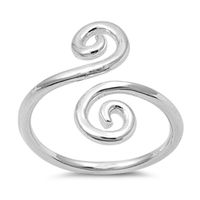 Women's Open Swirl Design Promise Ring New .925 Sterling Silver Band Size 8