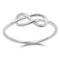 CHOOSE YOUR COLOR Infinity Knot Forever Love Polished Ring .925 Sterling Silver Band