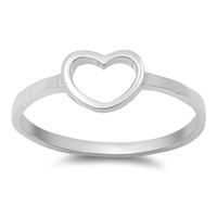 Heart Women's Girl's Promise Ring New .925 Sterling Silver Band Size 10
