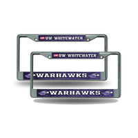 Wisconsin Whitewater Warhawks NCAA Chrome Metal (2) License Plate Frame Set