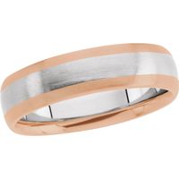 14k Rose Gold and White Gold Size 9.5 6mm Polished Design Band Ring Jewelry Gifts for Women