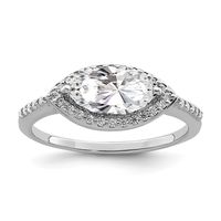 925 Sterling Silver Rhodium-plated 10x5 Marquise Cubic Zirconia Ring Gifts for Women - Ring Size: 6 to 8