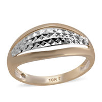 Women 10K White Yellow Gold Bridal Wedding Ring Size 7 Gift for Women Jewelry