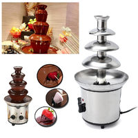 Chocolate Fondue Fountain Temperature Adjustable 110V Electric Chocolate Melting Machine Fast Melt For Fruit Cookies Christmas Party, Shopping Mall, Wedding