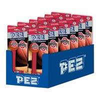 PEZ Candy Collegiate Basketball: Ohio State University, candy dispenser with 3 rolls of assorted fruit candy, box of 12