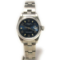Rolex Date 79160 Blue Arabic dial and a Stainless Steel Smooth Bezel (Certified Pre-Owned)