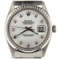 Pre-Owned Mens Rolex Stainless Steel Datejust White MOP Diamond 1603 (SKU 3934342NMT)