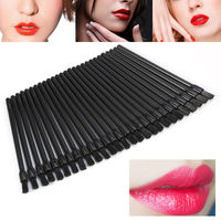 YLSHRF 50Pcs/Set Disposable Lip Brush Lipstick Gloss Wands Applicator Makeup Cosmetic Tool Black, Lipgloss Applicator, Makeup Tool