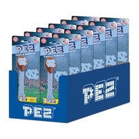 PEZ Candy Collegiate Football: University of North Carolina (UNC), candy dispenser with 3 rolls of assorted fruit candy, box of 12