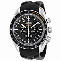 Omega Speedmaster Black Carbon Fibre Dial Chronograph GMT Rubber Men's Watch 321.92.44.52.01.001